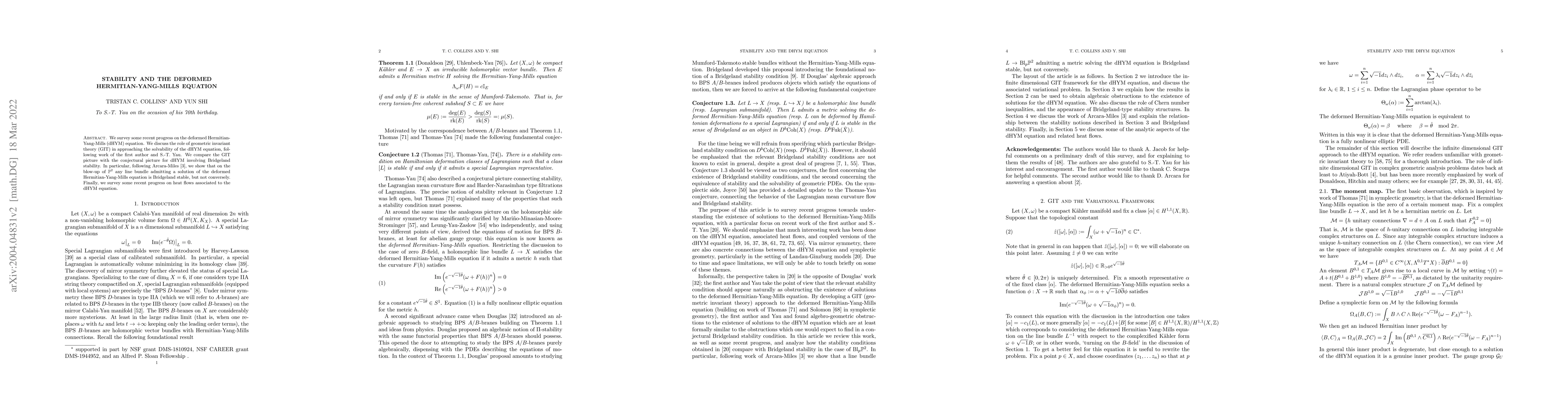 Thumbnail for Stability and the deformed Hermitian-Yang-Mills equation