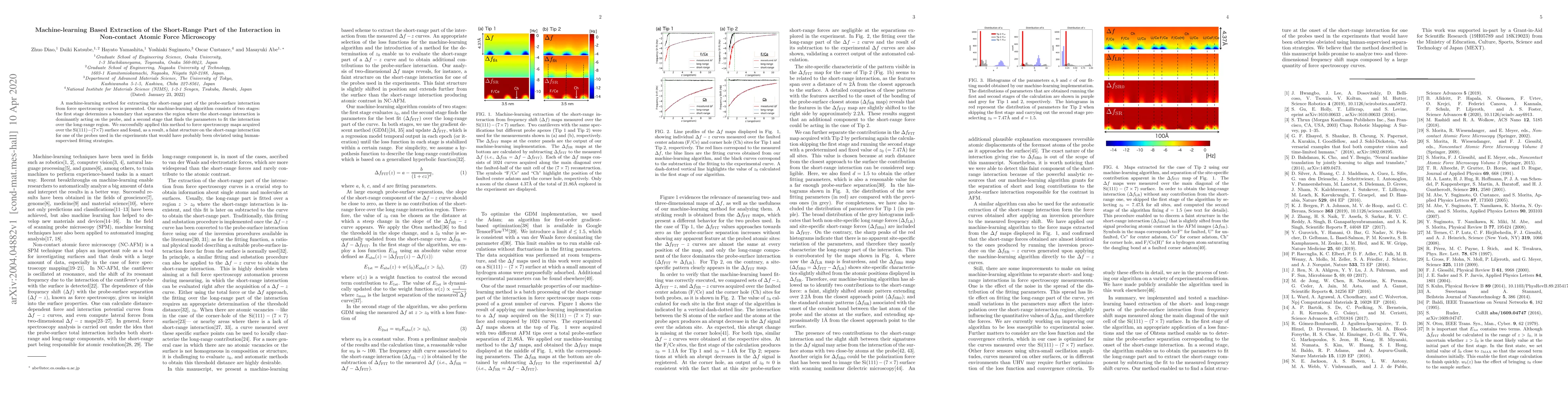 Thumbnail for Machine-learning Based Extraction of the Short-Range Part of the
  Interaction in Non-contact Atomic Force Microscopy