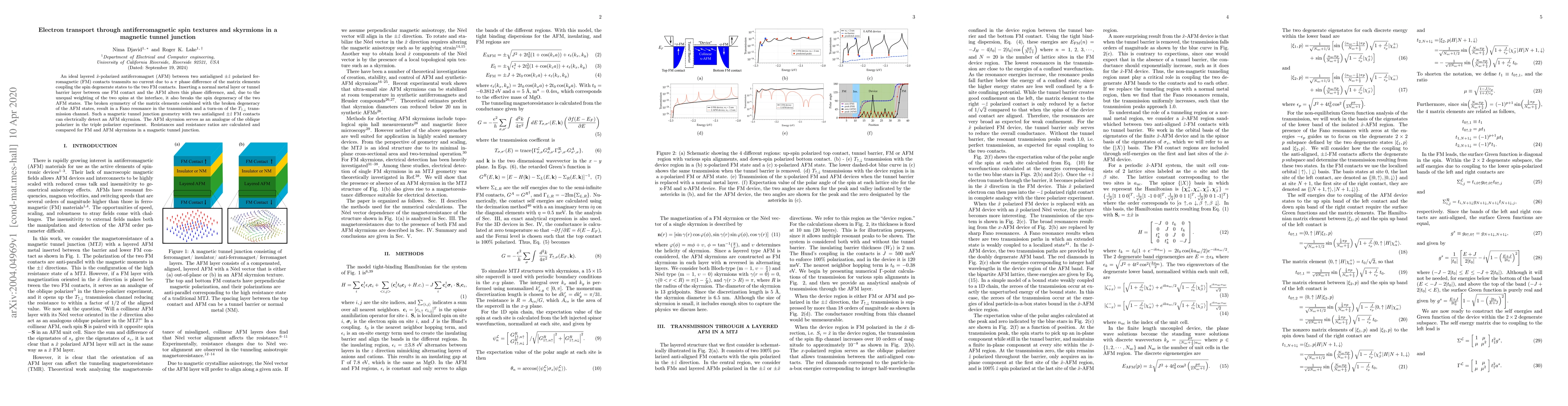 Thumbnail for Electron transport through antiferromagnetic spin textures and skyrmions
  in a magnetic tunnel junction