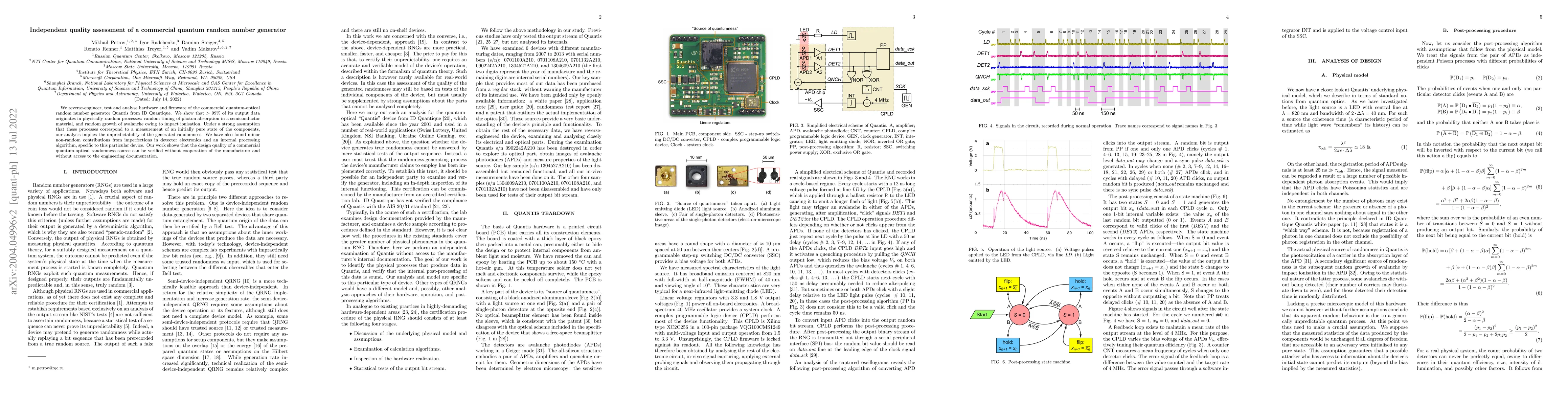 Thumbnail for Independent quality assessment of a commercial quantum random number
  generator