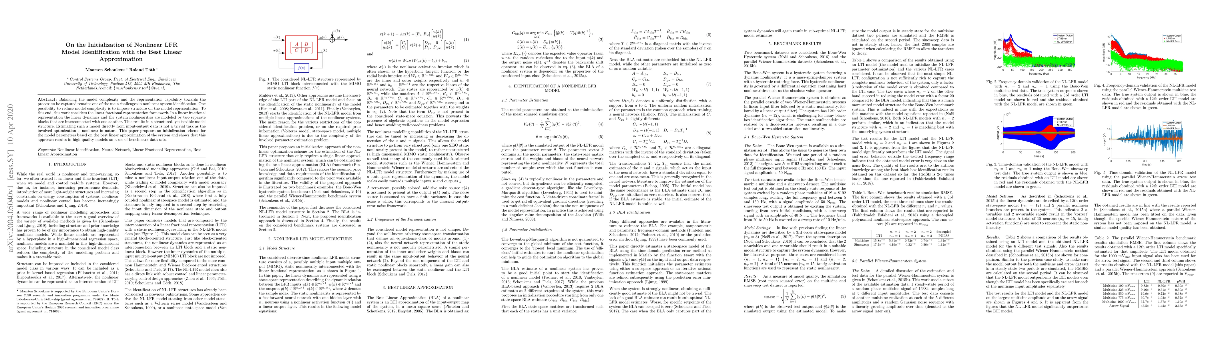 Thumbnail for On the Initialization of Nonlinear LFR Model Identification with the
  Best Linear Approximation