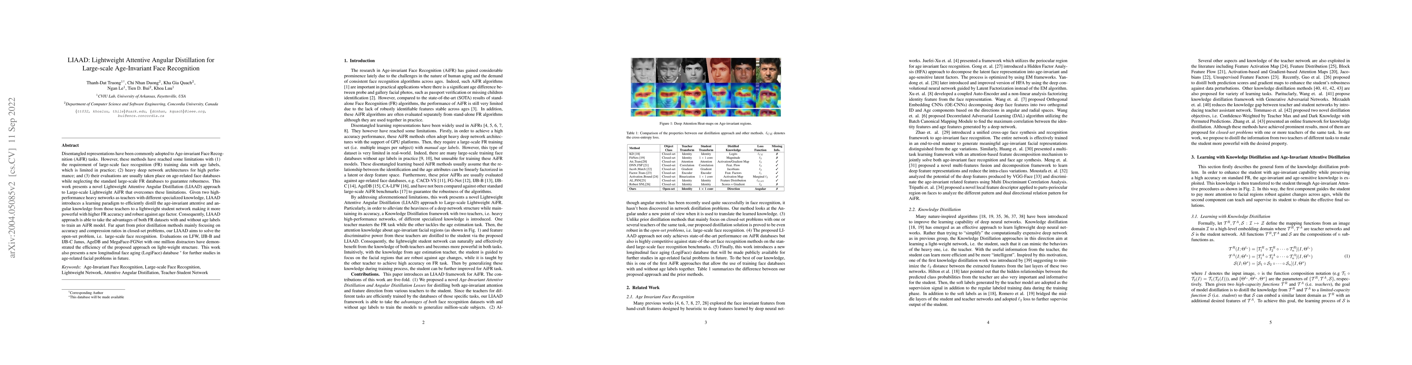Thumbnail for LIAAD: Lightweight Attentive Angular Distillation for Large-scale
  Age-Invariant Face Recognition