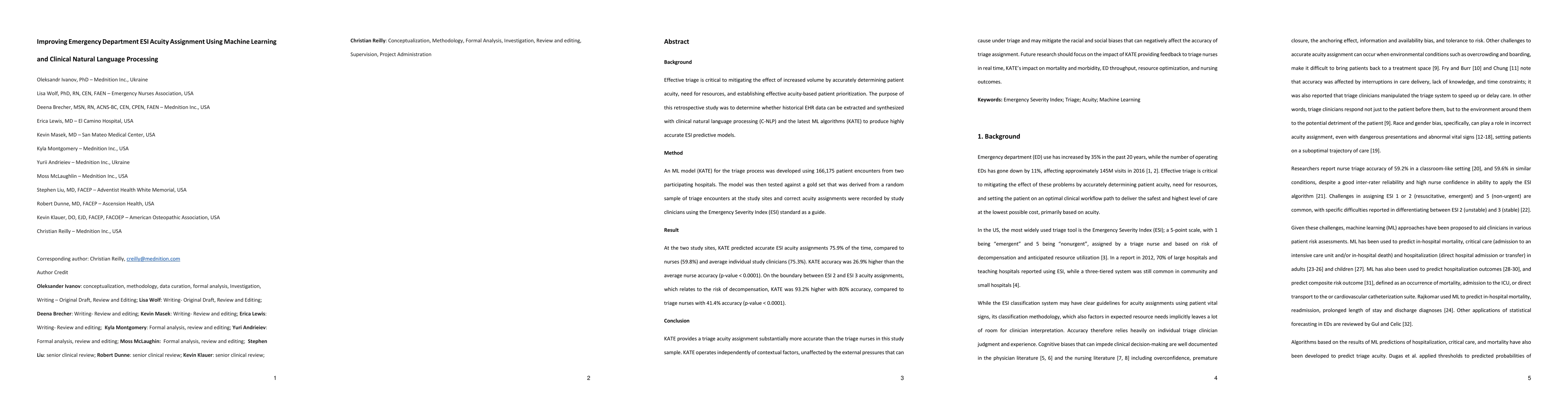 Thumbnail for Improving Emergency Department ESI Acuity Assignment Using Machine
  Learning and Clinical Natural Language Processing