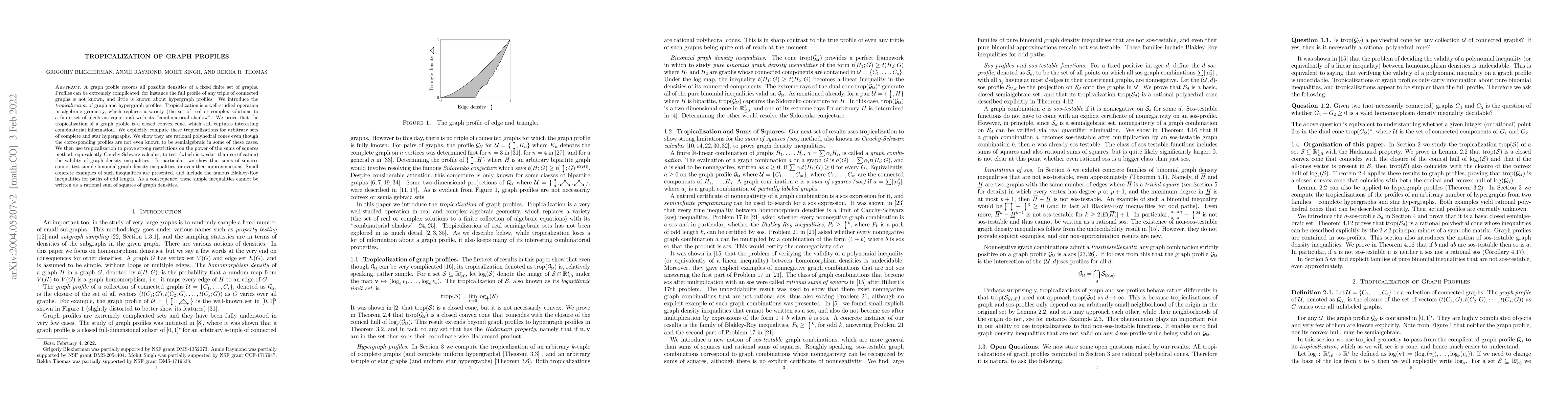 Thumbnail for Tropicalization of Graph Profiles