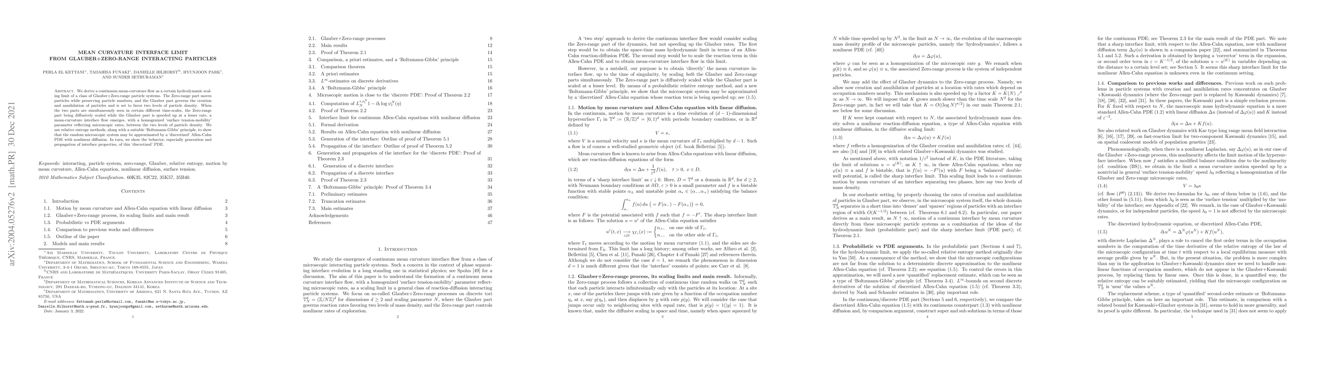 Thumbnail for Mean curvature interface limit from Glauber+Zero-range interacting
  particles