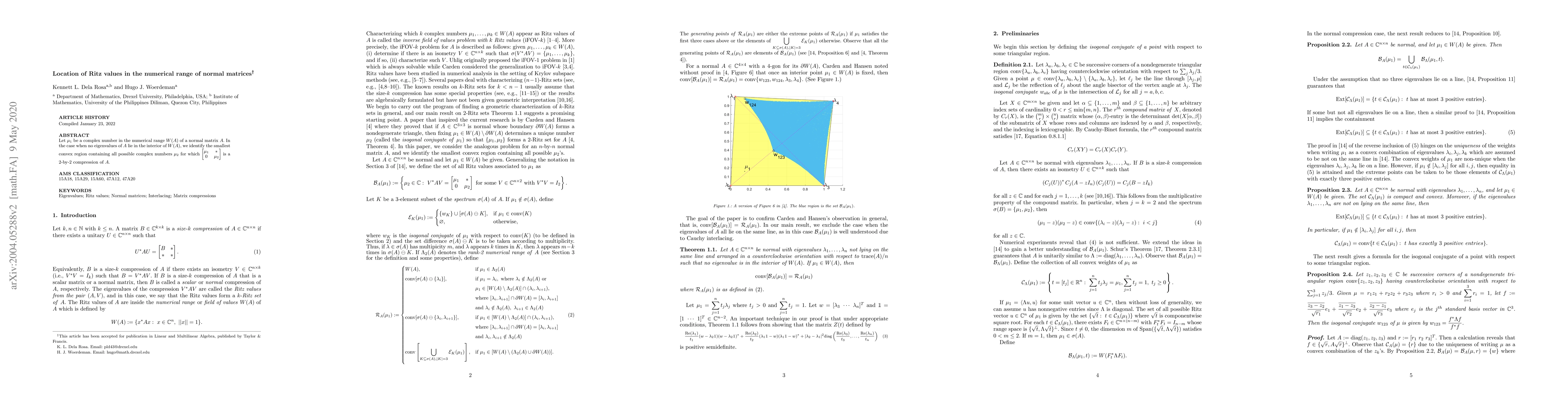 Thumbnail for Location of Ritz values in the numerical range of normal matrices