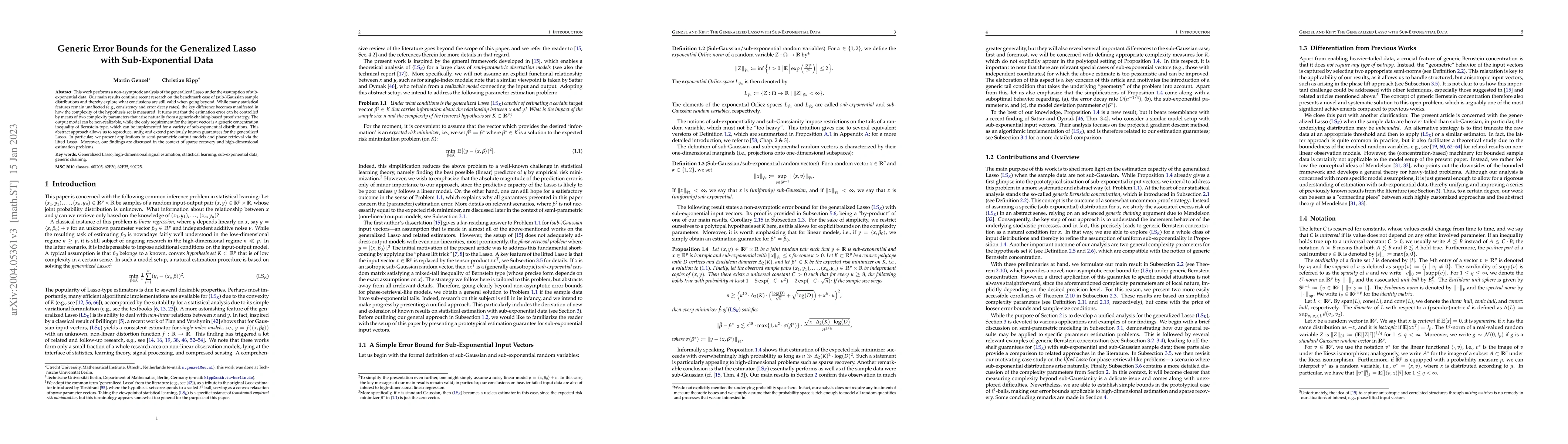 Thumbnail for Generic Error Bounds for the Generalized Lasso with Sub-Exponential Data