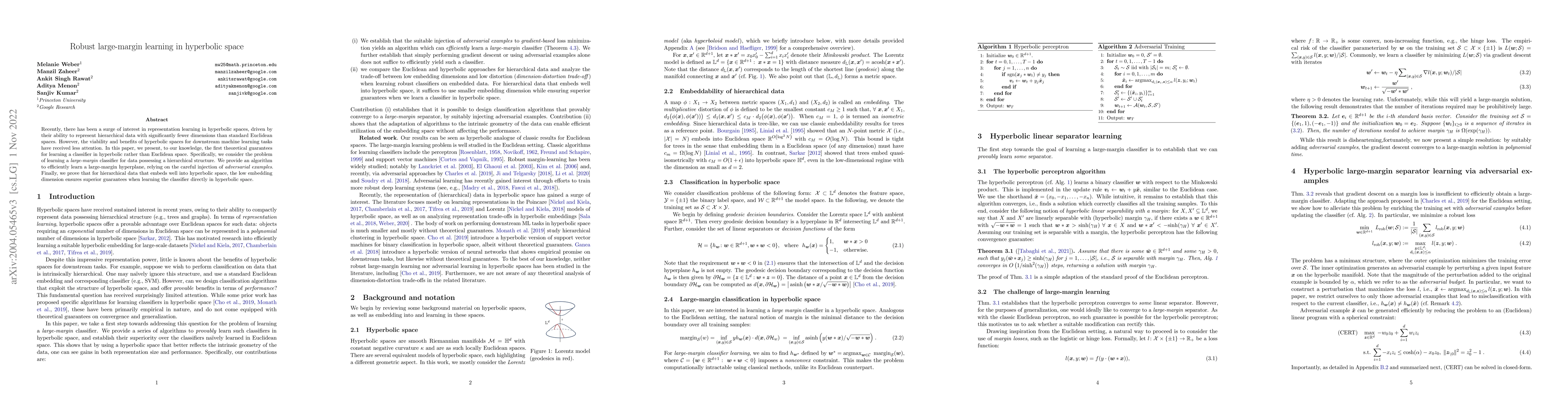 Thumbnail for Robust Large-Margin Learning in Hyperbolic Space