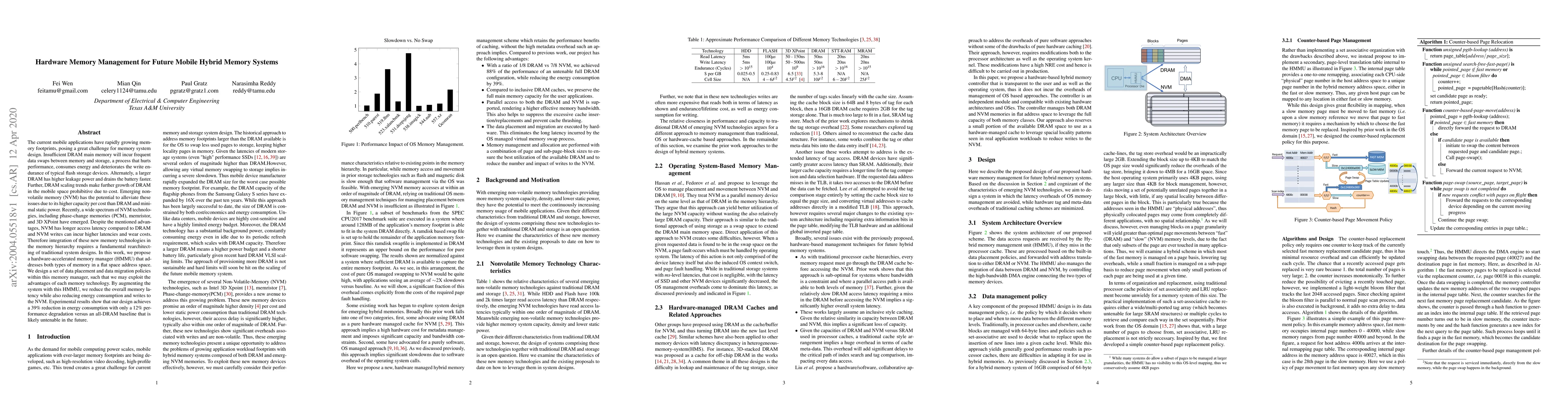Thumbnail for Hardware Memory Management for Future Mobile Hybrid Memory Systems