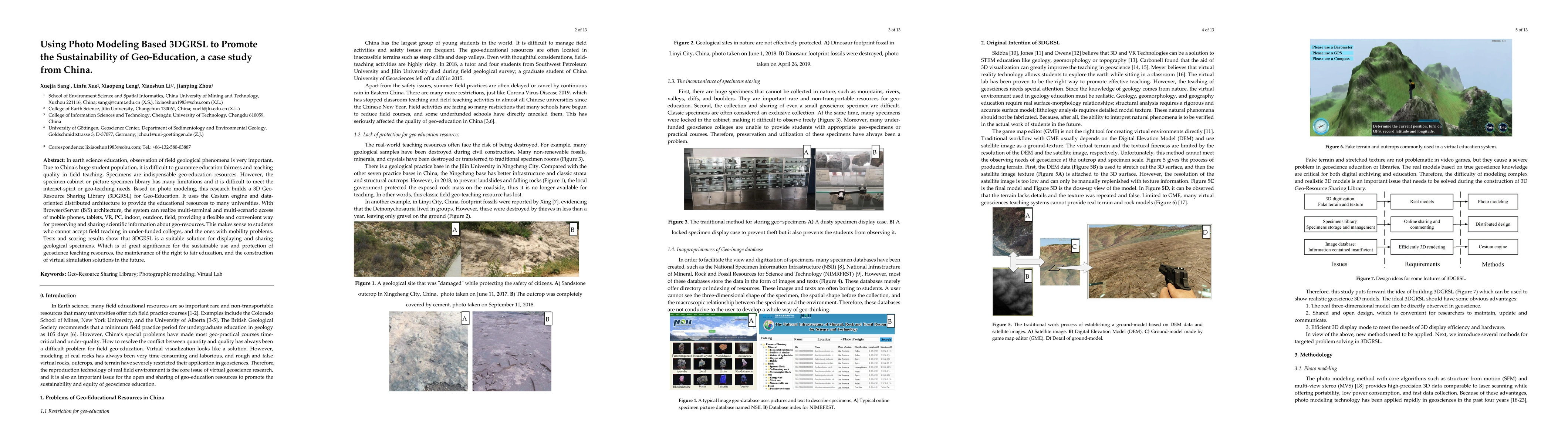 Thumbnail for Using Photo Modeling Based 3DGRSL to Promote the Sustainability of
  Geo-Education, a case study from China
