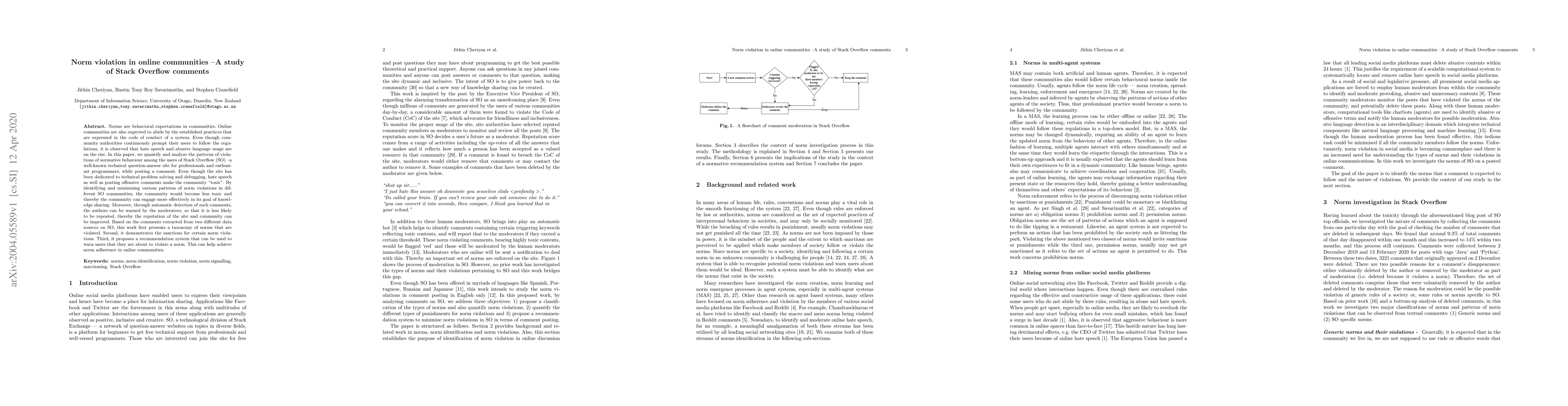 Thumbnail for Norm violation in online communities -- A study of Stack Overflow
  comments