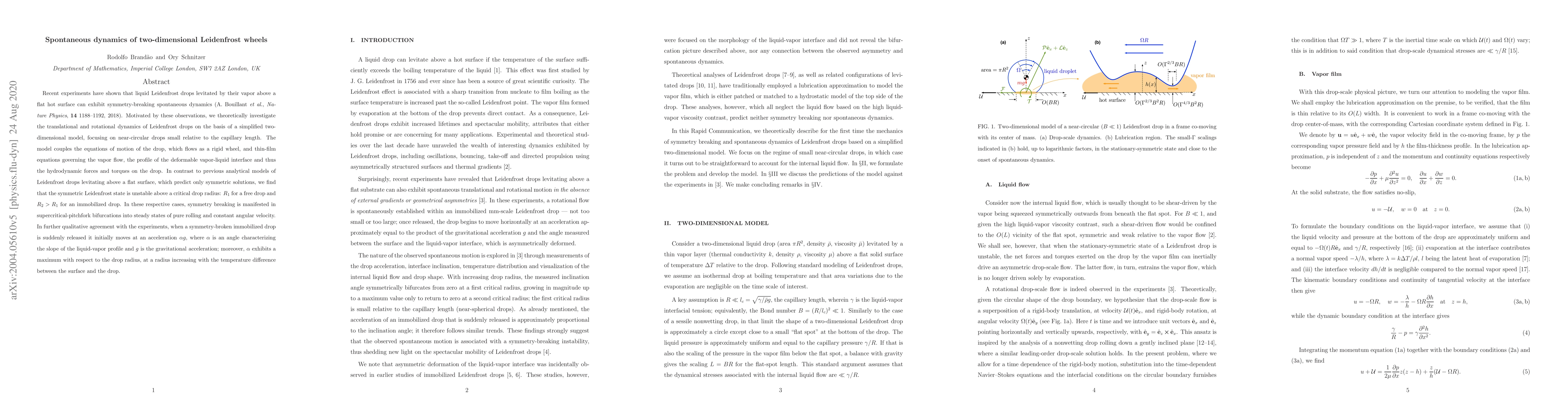 Thumbnail for Spontaneous dynamics of two-dimensional Leidenfrost wheels