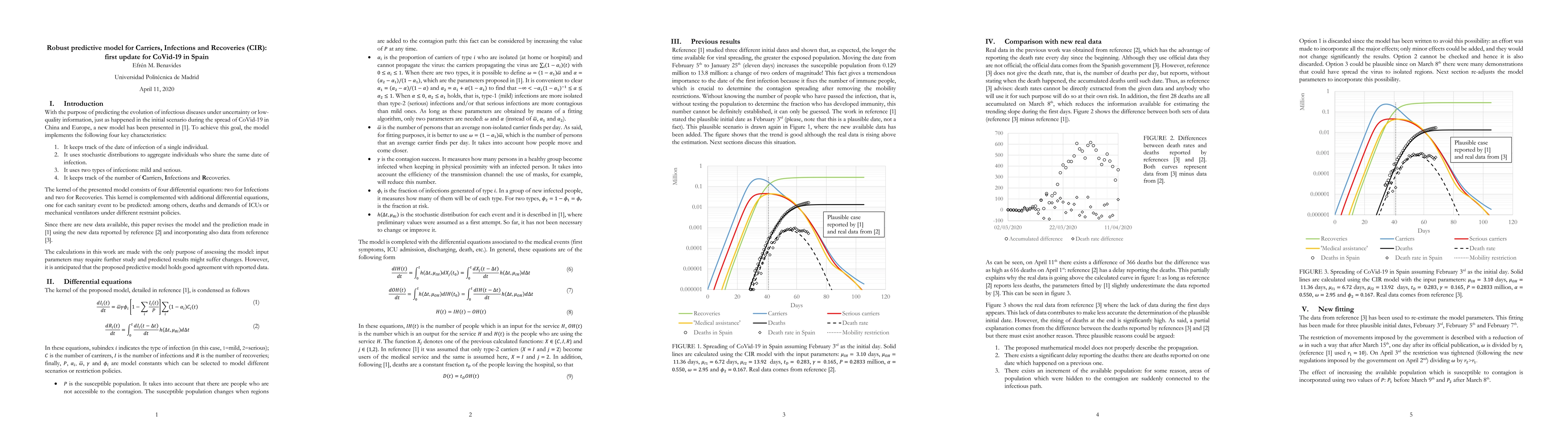 Thumbnail for Robust predictive model for Carriers, Infections and Recoveries (CIR):
  first update for CoVid-19 in Spain