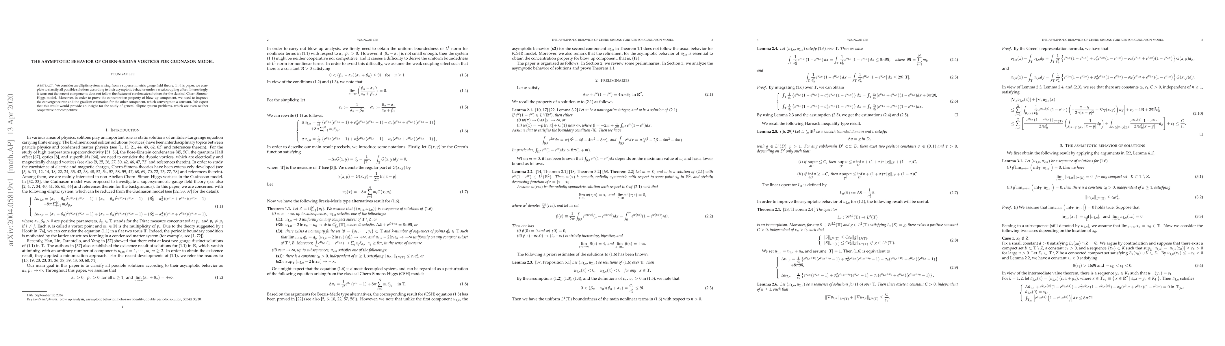 Thumbnail for The asymptotic behavior of Chern-Simons Vortices for Gudnason Model