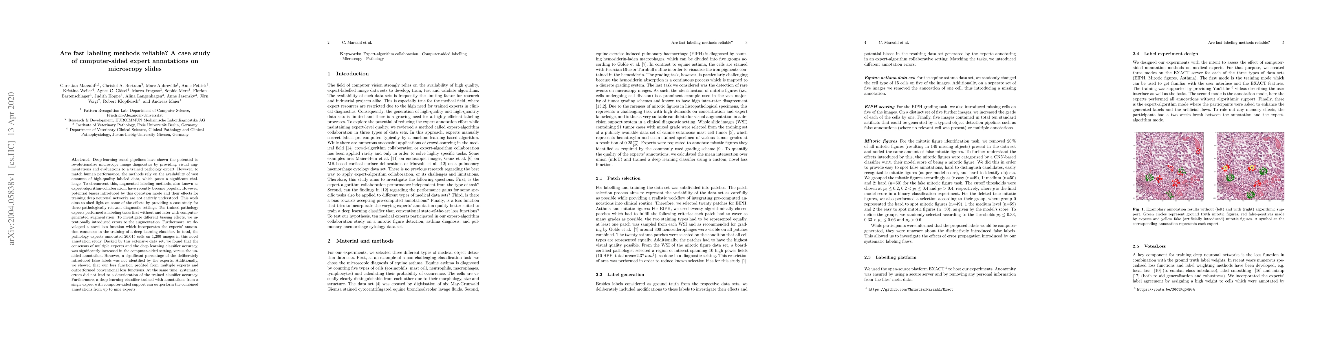 Thumbnail for Are fast labeling methods reliable? A case study of computer-aided
  expert annotations on microscopy slides