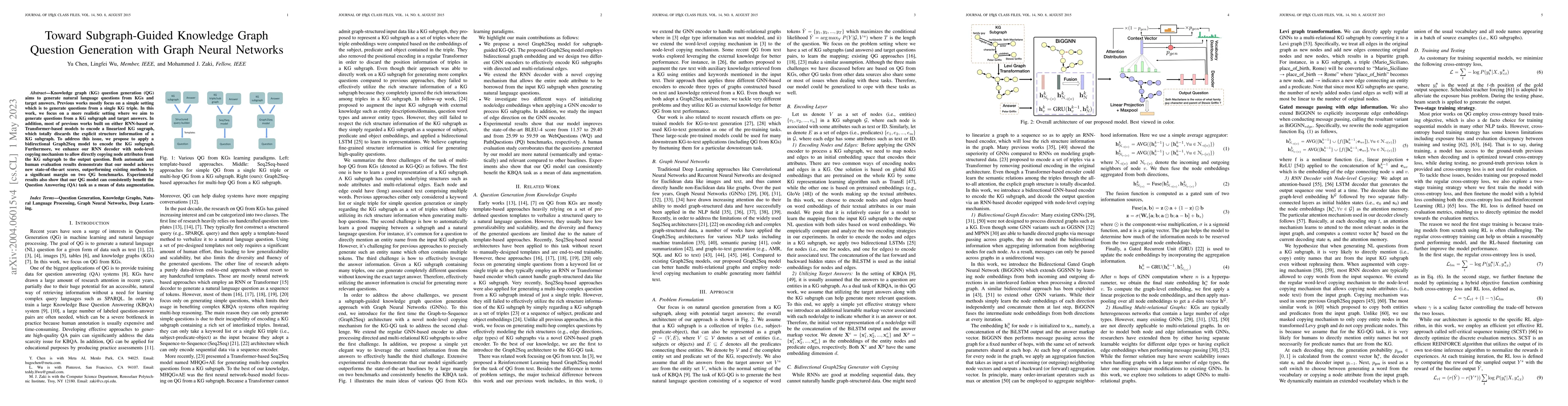 Thumbnail for Toward Subgraph-Guided Knowledge Graph Question Generation with Graph
  Neural Networks