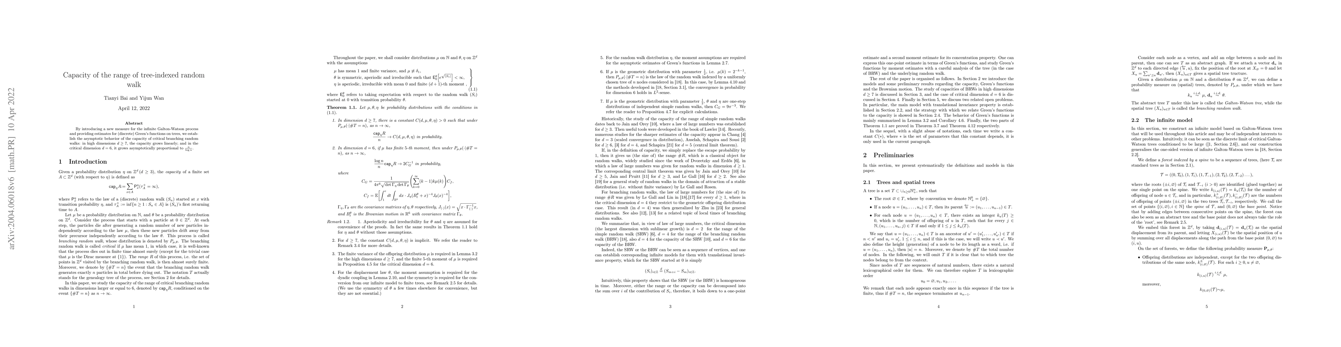 Thumbnail for Capacity of the range of tree-indexed random walk