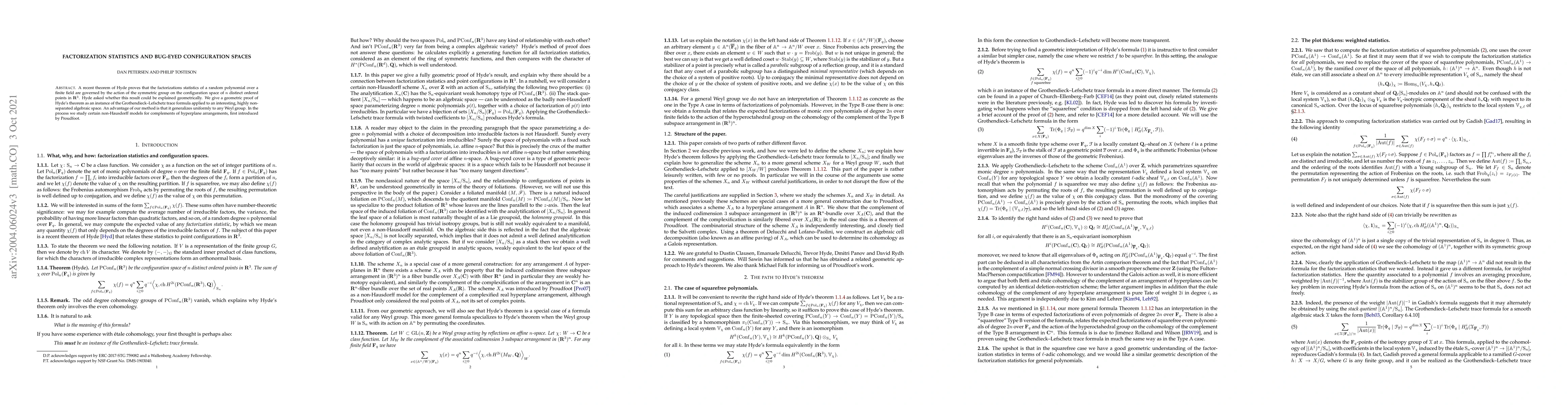 Thumbnail for Factorization statistics and bug-eyed configuration spaces