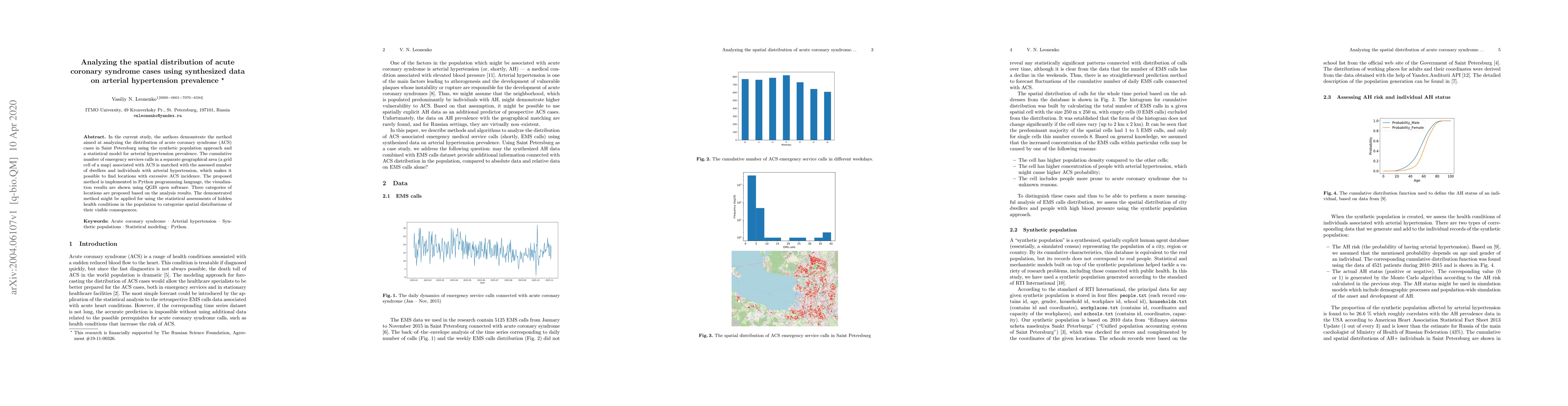 Thumbnail for Analyzing the spatial distribution of acute coronary syndrome cases
  using synthesized data on arterial hypertension prevalence