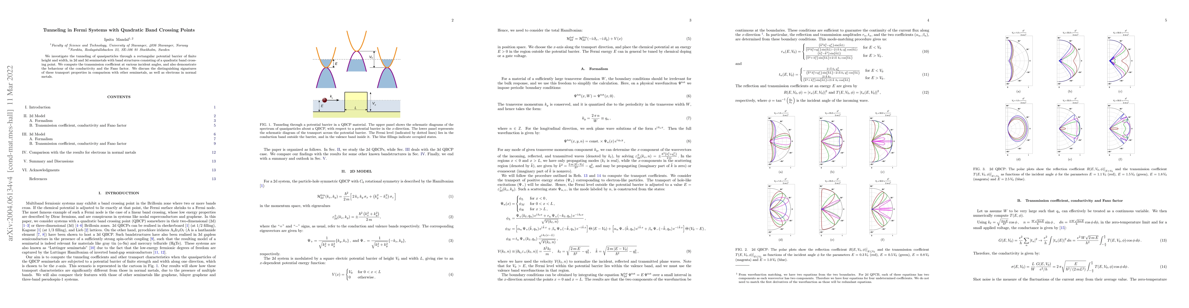 Thumbnail for Tunneling in Fermi Systems with Quadratic Band Crossing Points