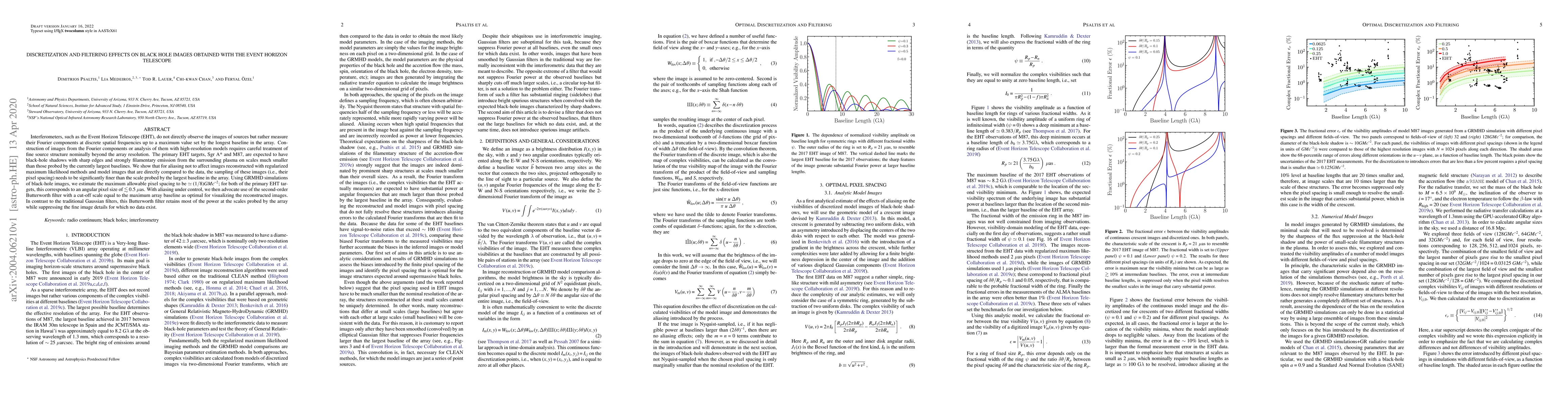 Thumbnail for Discretization and Filtering Effects on Black Hole Images Obtained with
  the Event Horizon Telescope