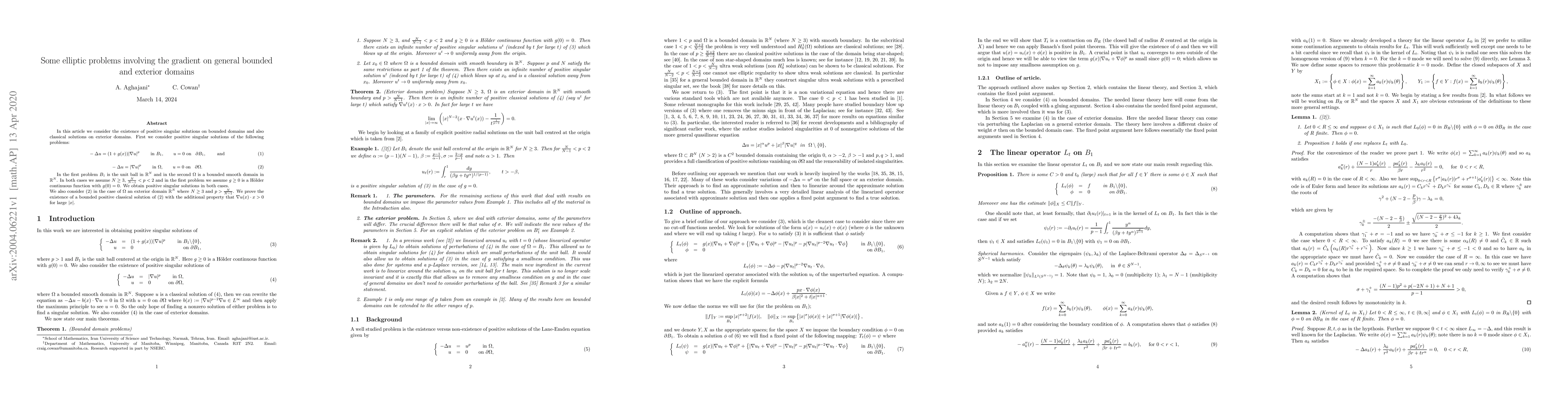 Thumbnail for Some elliptic problems involving the gradient on general bounded and
  exterior domains