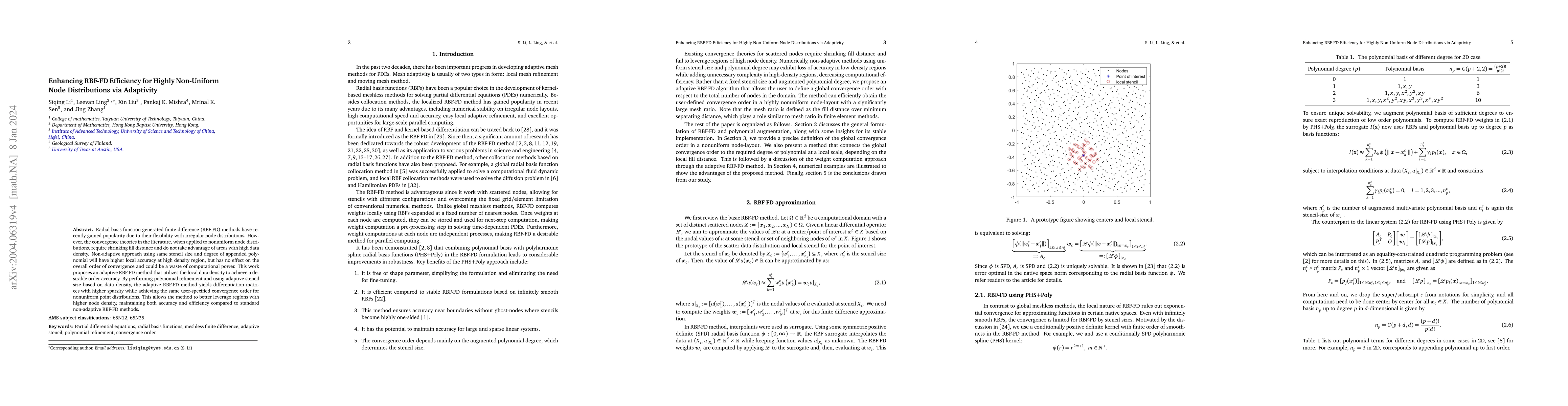 Thumbnail for Enhancing RBF-FD Efficiency for Highly Non-Uniform Node Distributions
  via Adaptivity