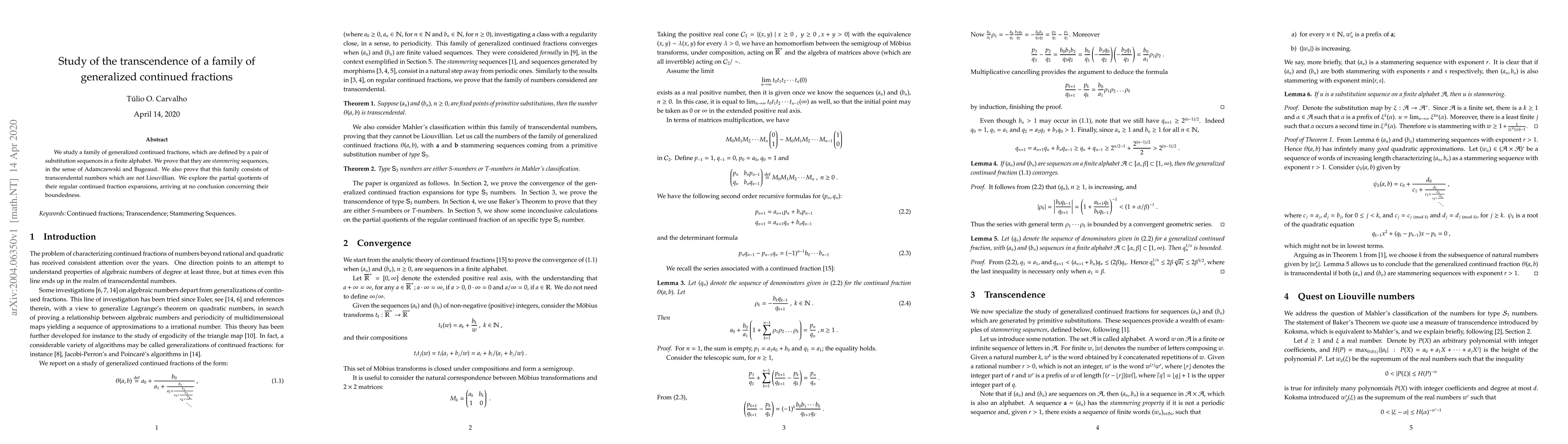 Thumbnail for Study of the transcendence of a family of generalized continued
  fractions