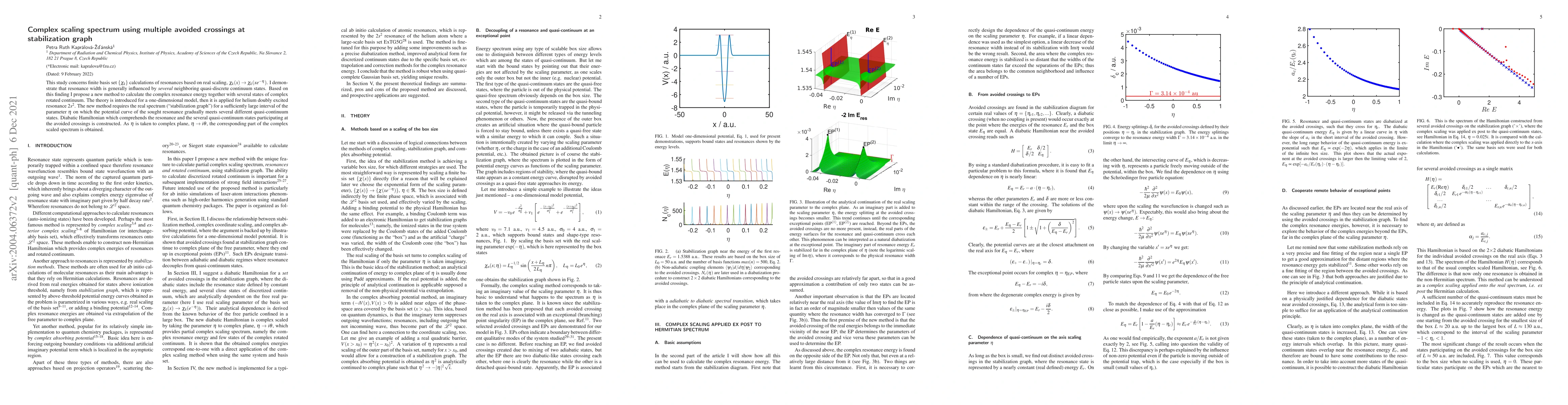 Thumbnail for Complex scaling spectrum using multiple avoided crossings at
  stabilization graph