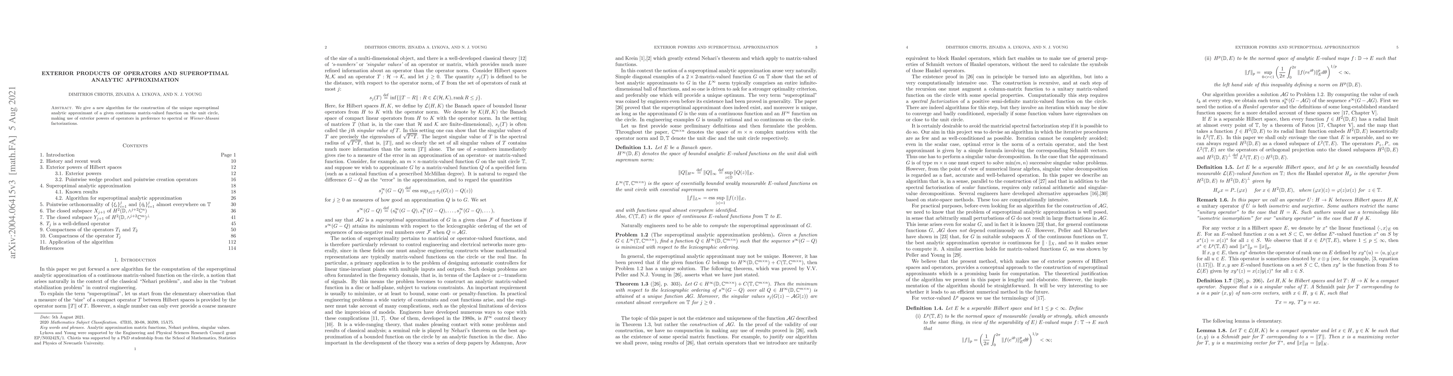Thumbnail for Exterior products of operators and superoptimal analytic approximation