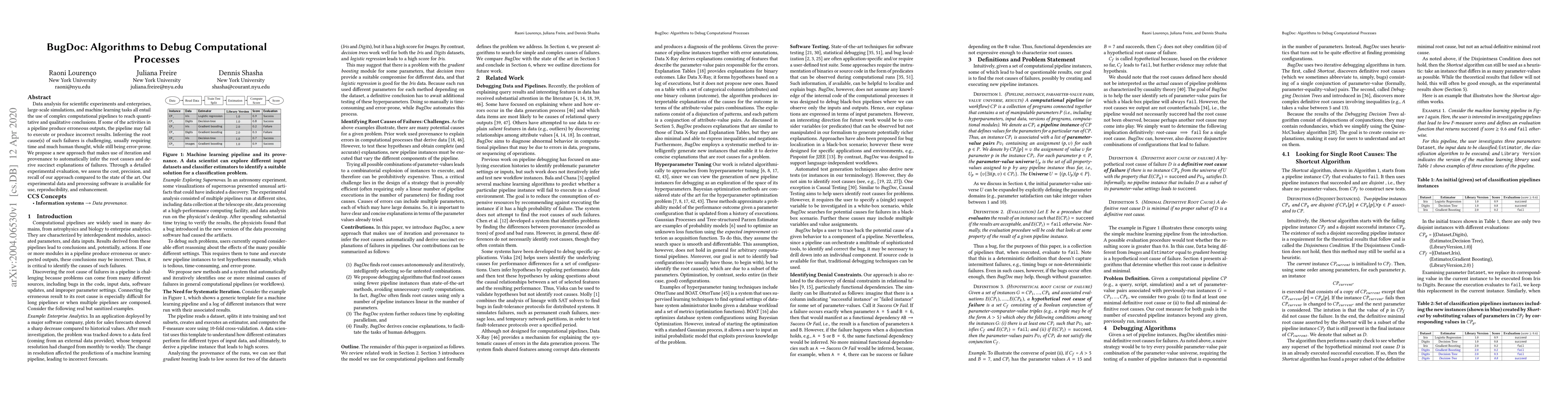 Thumbnail for BugDoc: Algorithms to Debug Computational Processes