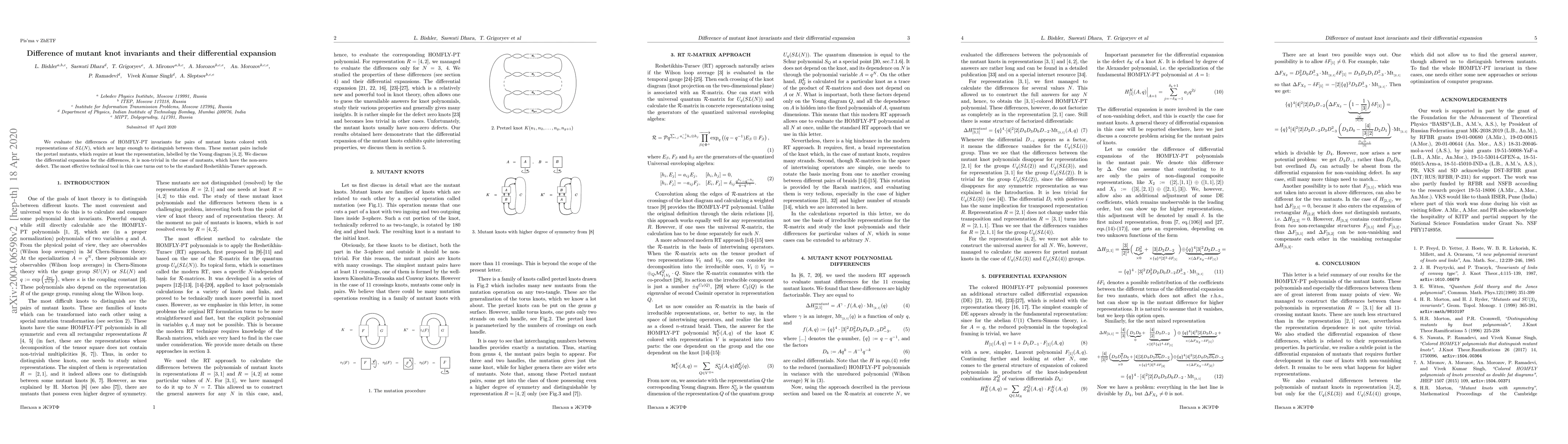 Thumbnail for Difference of mutant knot invariants and their differential expansion