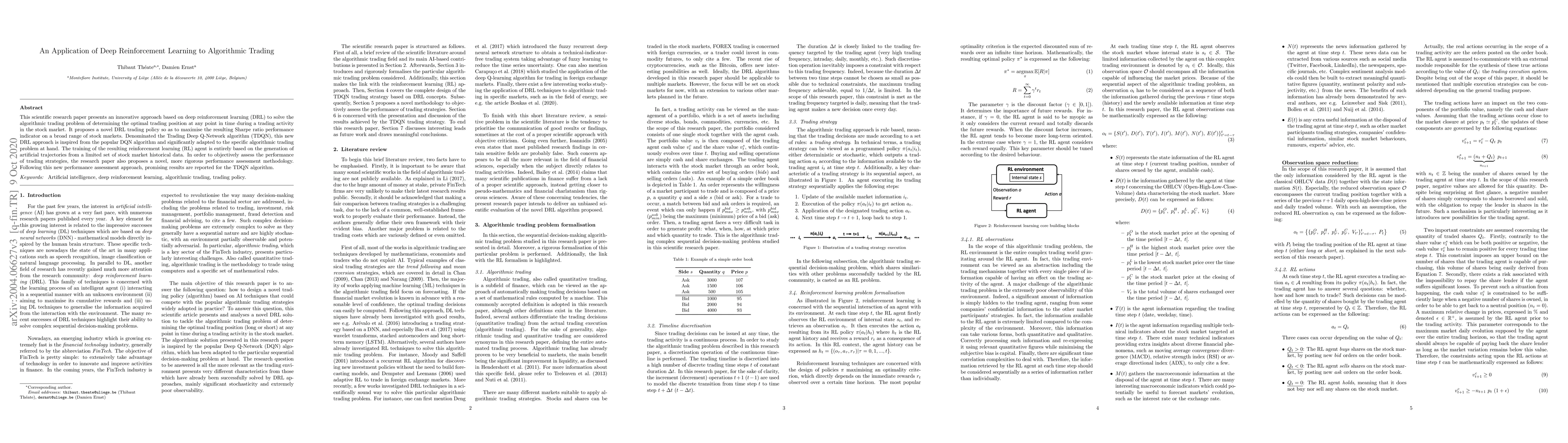 Thumbnail for An Application of Deep Reinforcement Learning to Algorithmic Trading