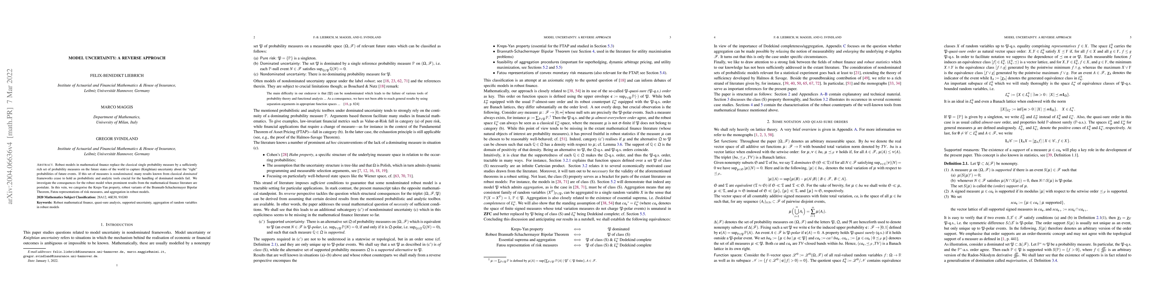 Thumbnail for Model Uncertainty: A Reverse Approach