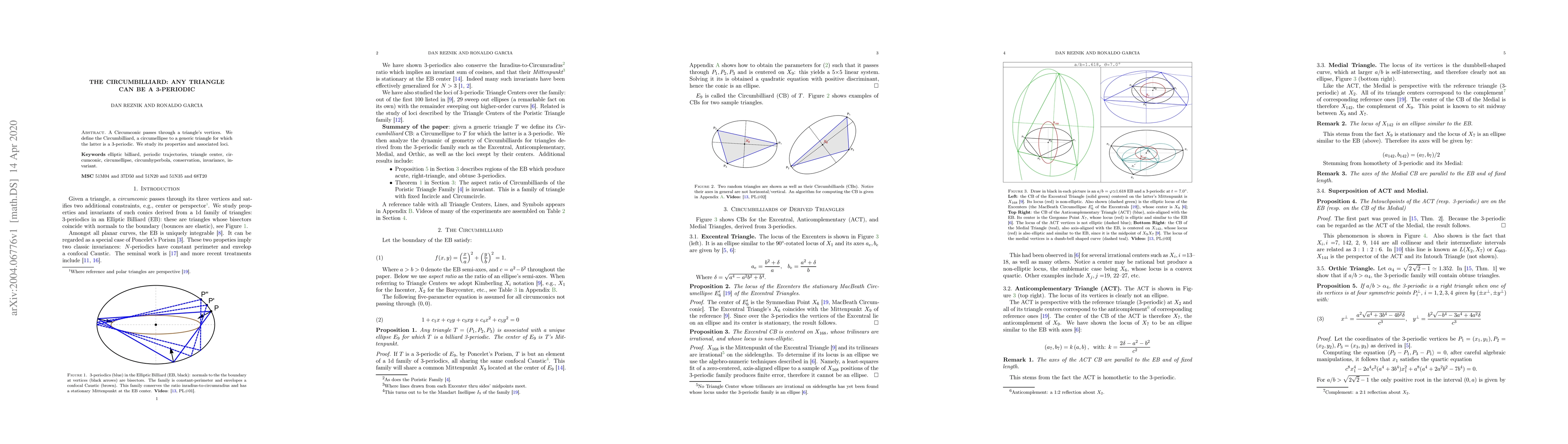Thumbnail for The Circumbilliard: Any Triangle can be a 3-Periodic