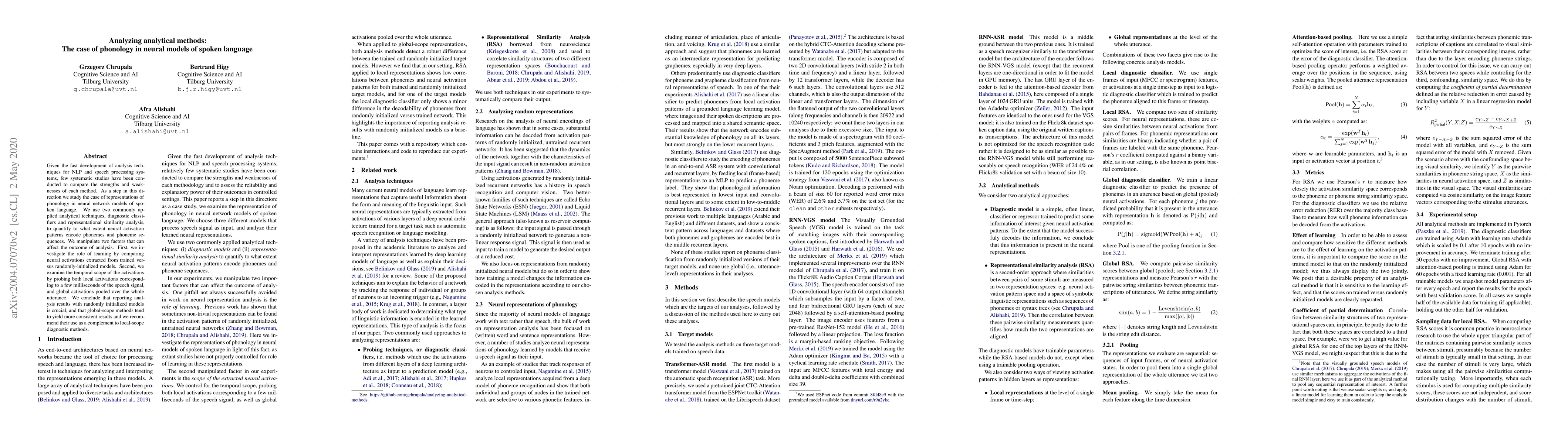 Thumbnail for Analyzing analytical methods: The case of phonology in neural models of
  spoken language