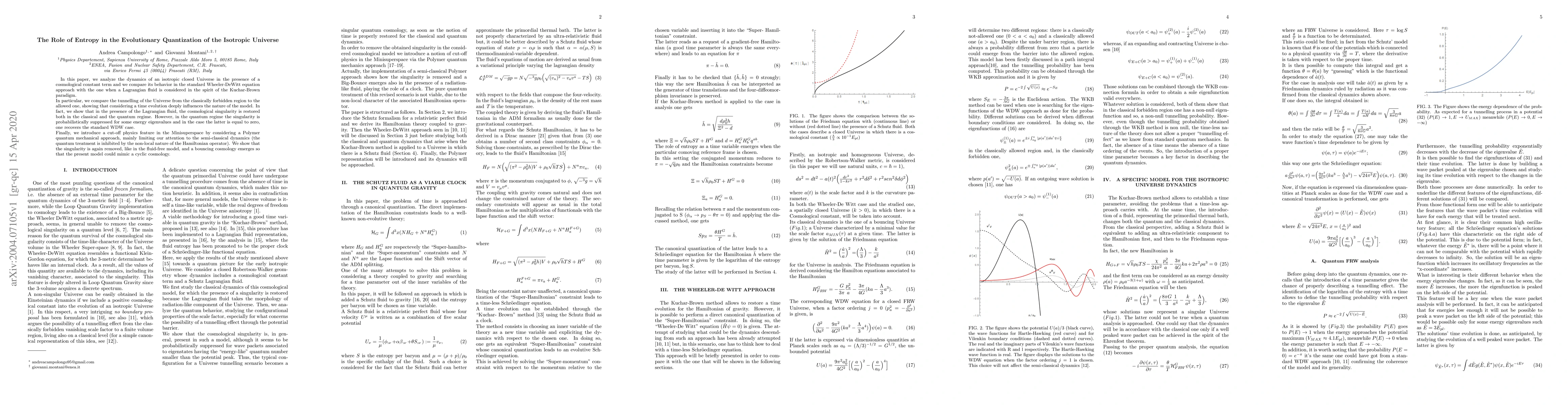 Thumbnail for The Role of Entropy in the Evolutionary Quantization of the Isotropic
  Universe