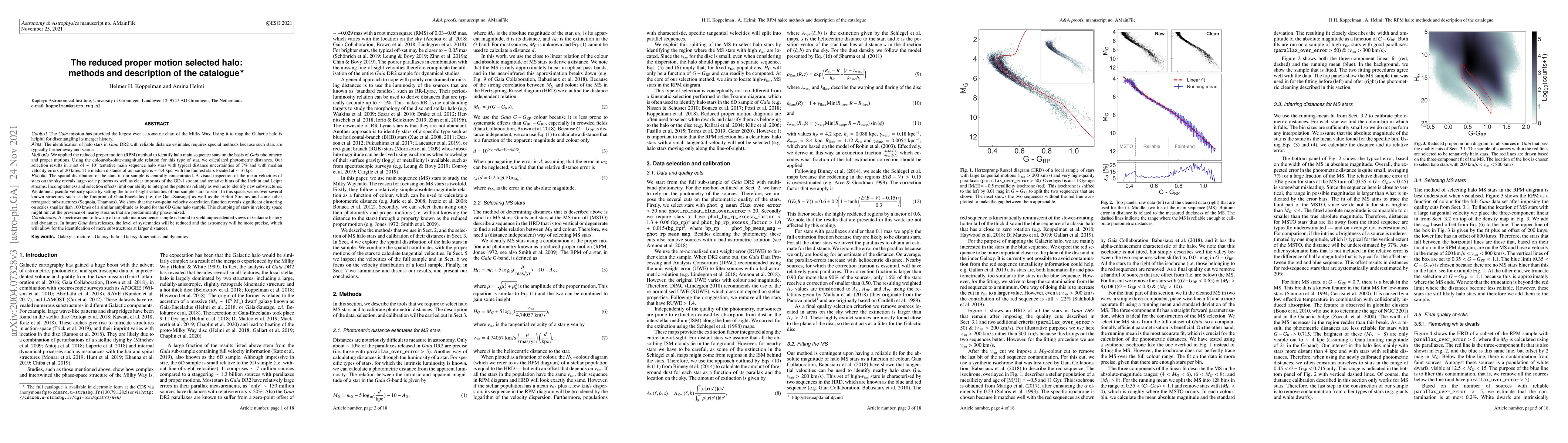 Thumbnail for The Reduced Proper Motion selected halo: methods and description of the
  catalogue