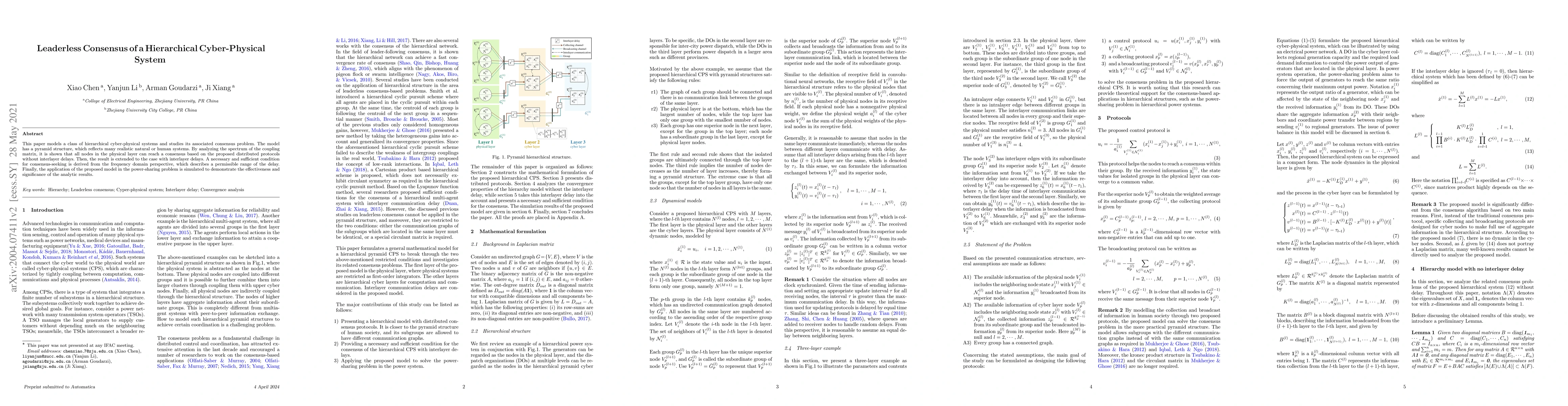 Thumbnail for Leaderless Consensus of a Hierarchical Cyber-Physical System