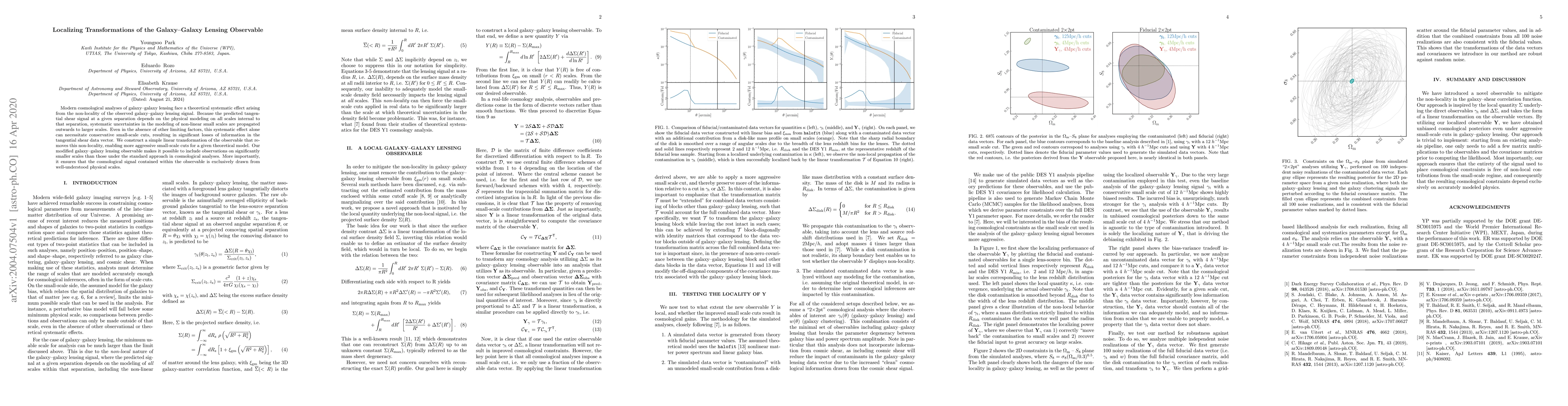 Thumbnail for Localizing Transformations of the Galaxy-Galaxy Lensing Observable