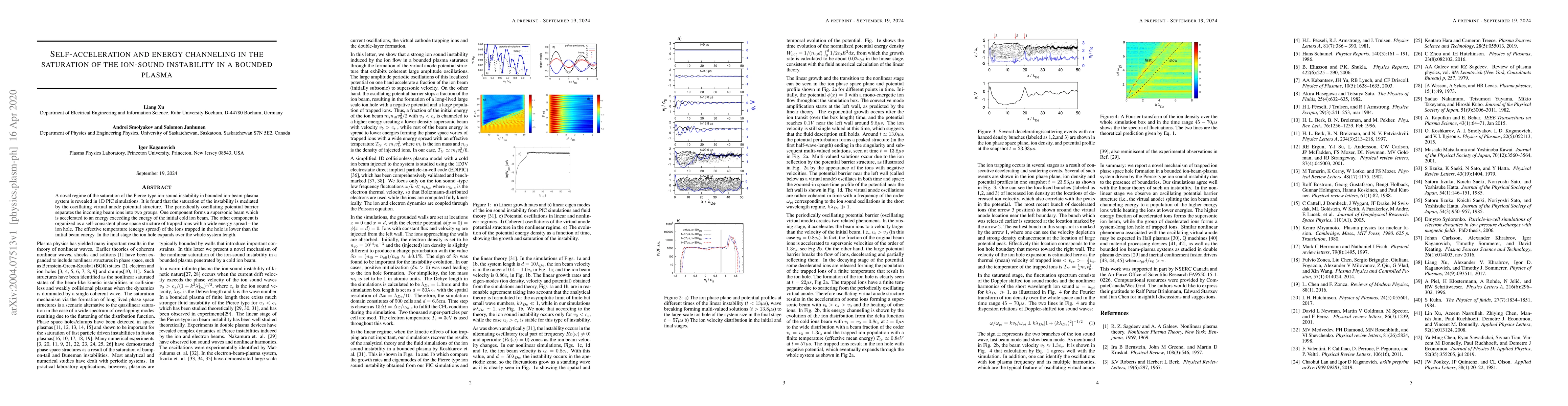Thumbnail for Self-acceleration and energy channeling in the saturation of the
  ion-sound instability in a bounded plasma