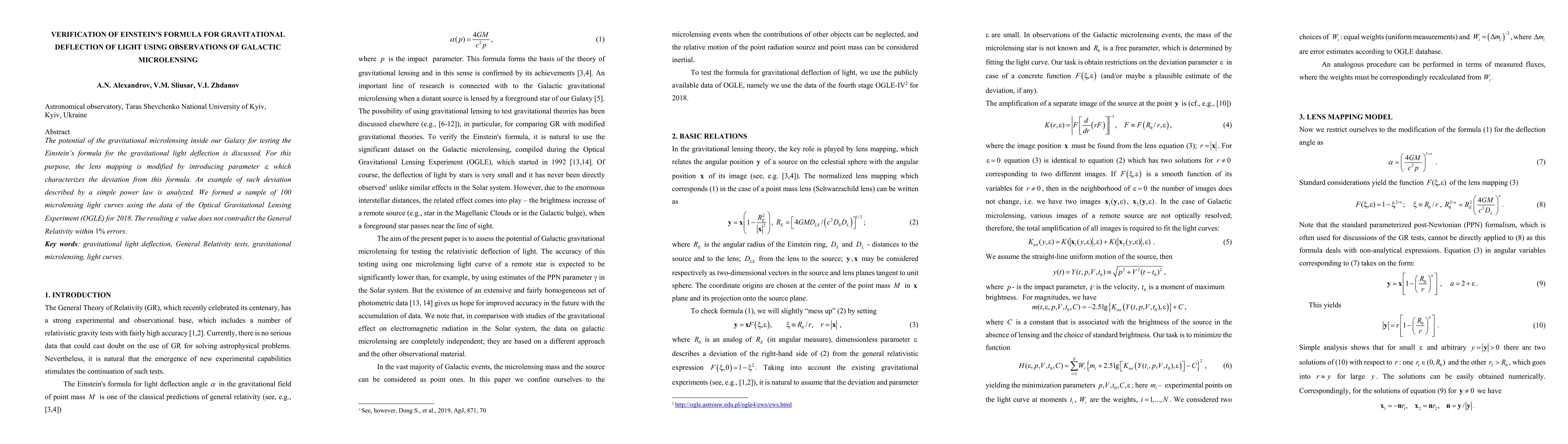 Thumbnail for Verification of Einstein's formula for gravitational deflection of light
  using observations of Galactic microlensing