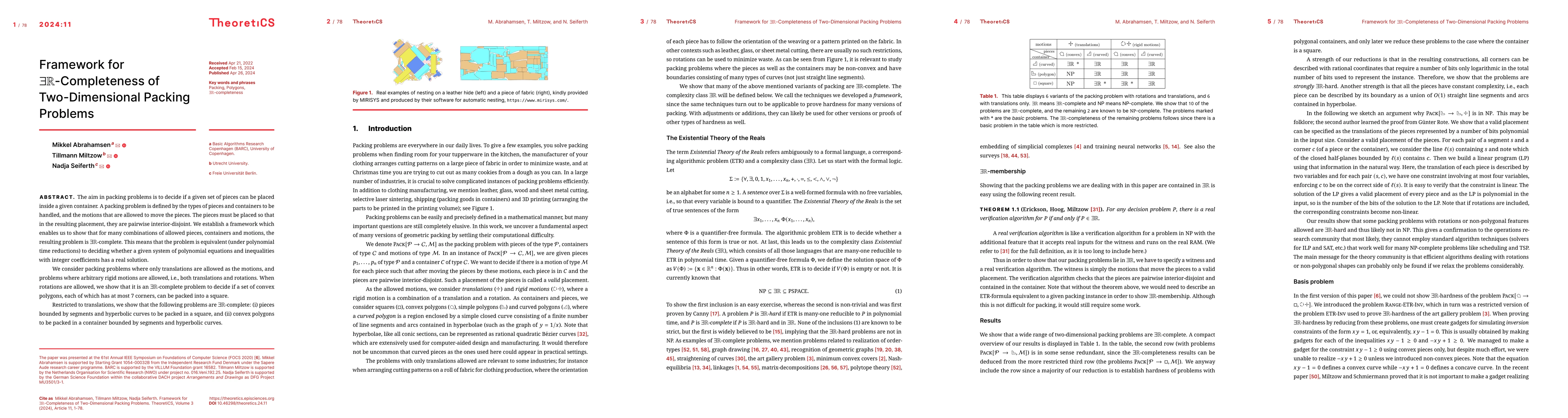 Thumbnail for Framework for $\exists \mathbb{R}$-Completeness of Two-Dimensional
  Packing Problems