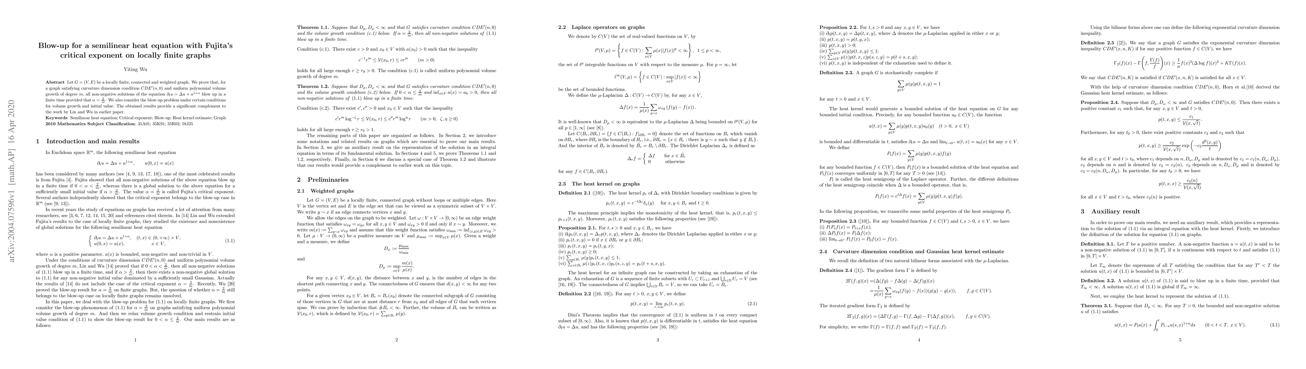 Thumbnail for Blow-up for a semilinear heat equation with Fujita's critical exponent
  on locally finite graphs