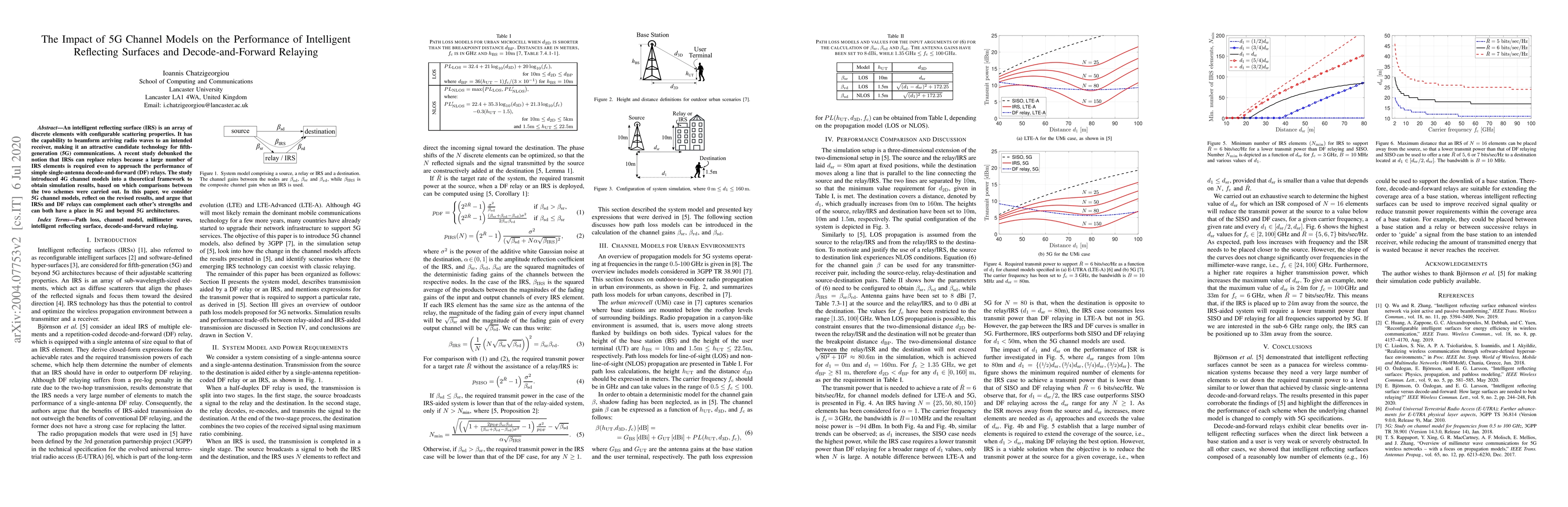 Thumbnail for The Impact of 5G Channel Models on the Performance of Intelligent
  Reflecting Surfaces and Decode-and-Forward Relaying