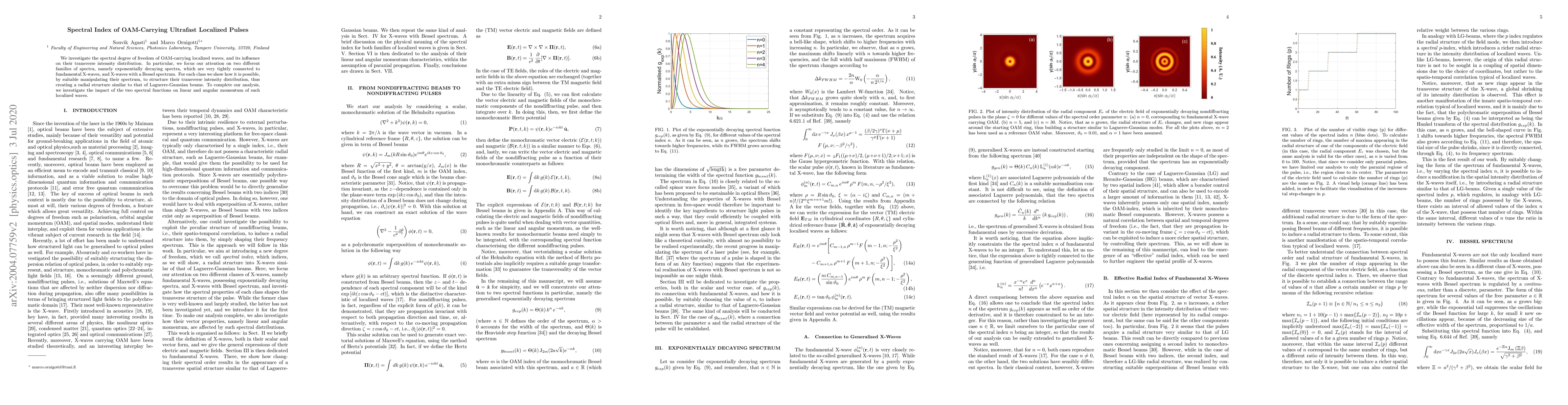 Thumbnail for Spectral Index of OAM-Carrying Ultrafast Localized Pulses