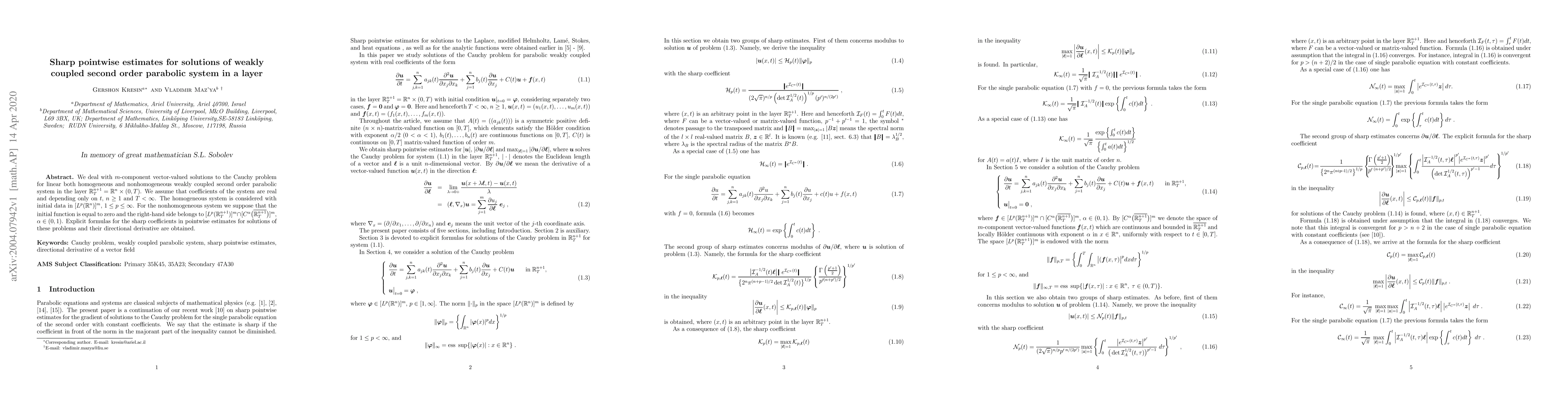 Thumbnail for Sharp pointwise estimates for solutions of weakly coupled second order
  parabolic system in a layer