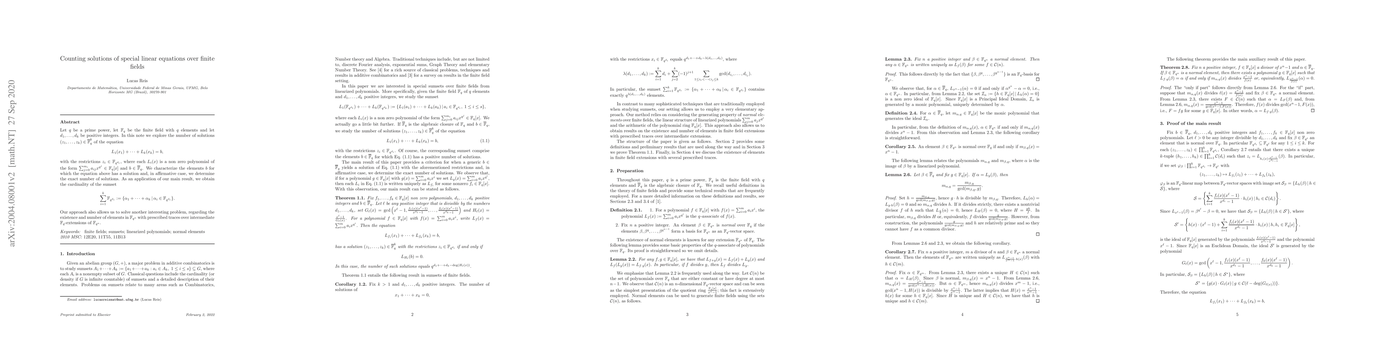 Thumbnail for Counting solutions of special linear equations over finite fields