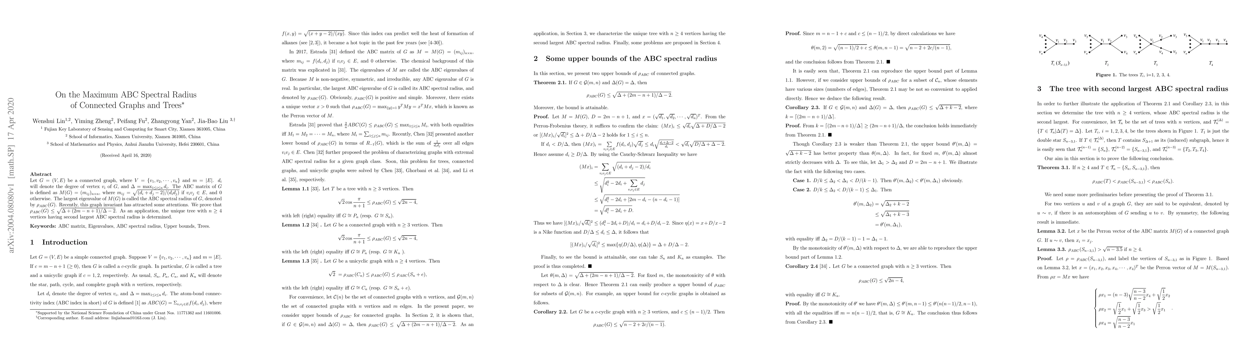 Thumbnail for On the Maximum ABC Spectral Radius of Connected Graphs and Trees