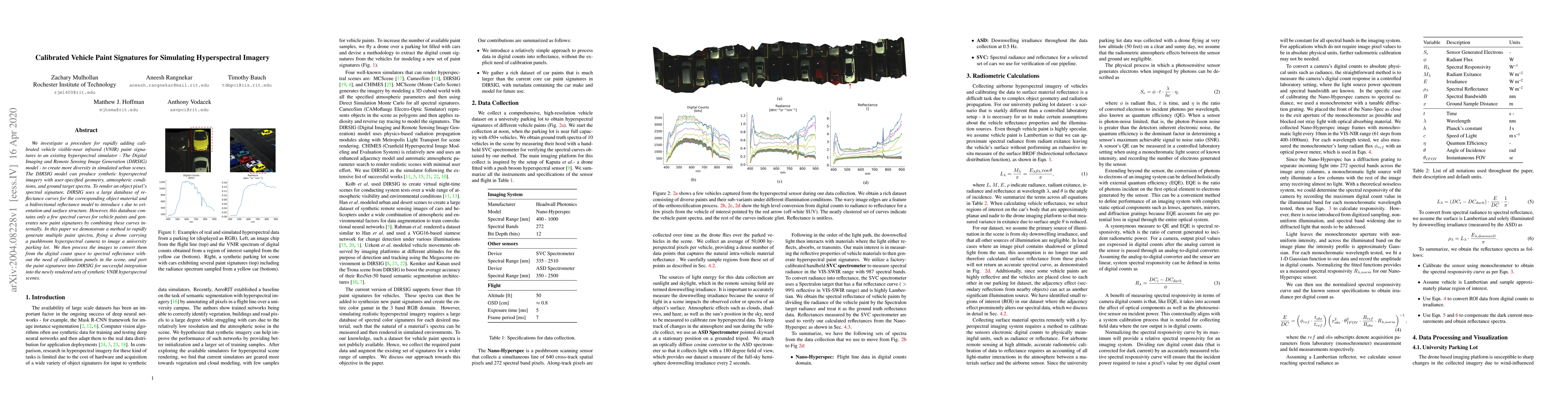 Thumbnail for Calibrated Vehicle Paint Signatures for Simulating Hyperspectral Imagery